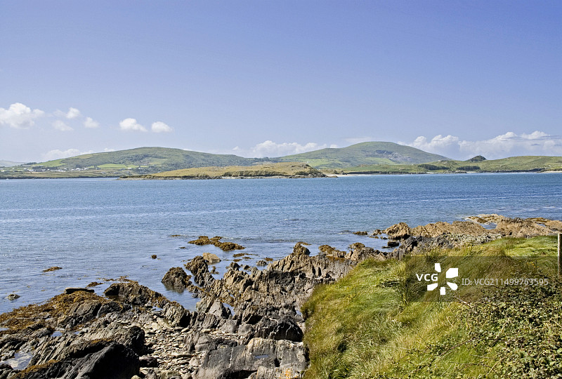 爱尔兰风景：凯里环线卡希尔西文巴利卡伯里“白色海滩”图片素材