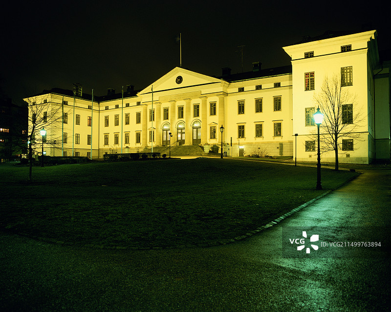 瑞典斯德哥尔摩Landstingshuset夜景图片素材