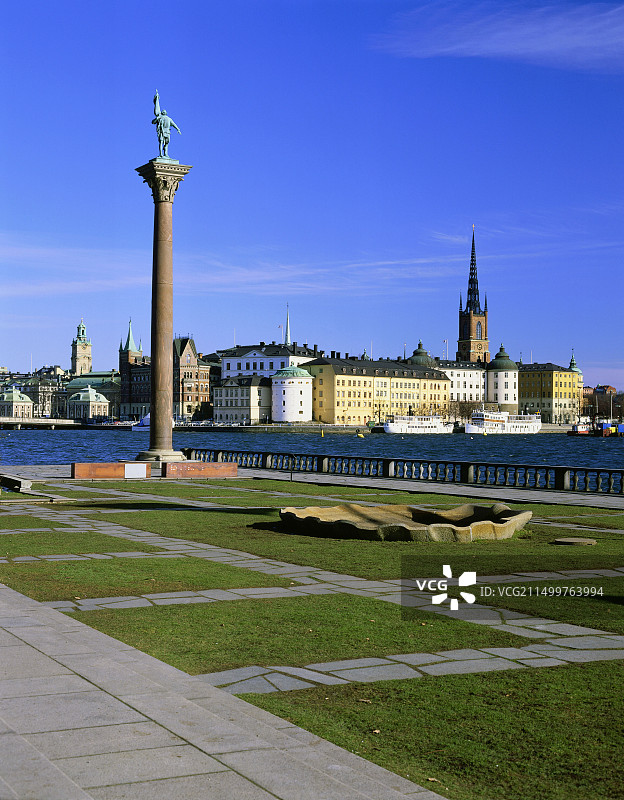 瑞典斯德哥尔摩骑士岛海湾城市风光图片素材