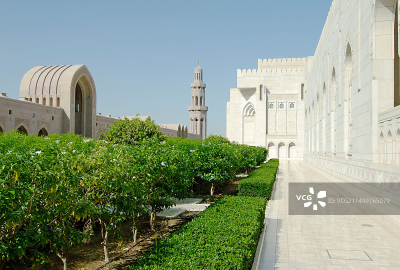 阿曼马斯喀特苏丹卡布斯大清真寺外观图片素材