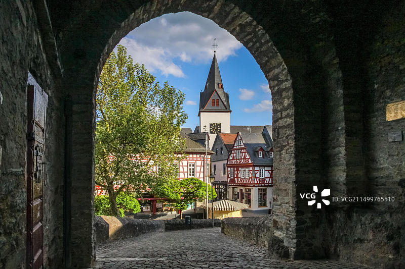 德国黑森州伊德斯坦因城堡旧城区景观图片素材