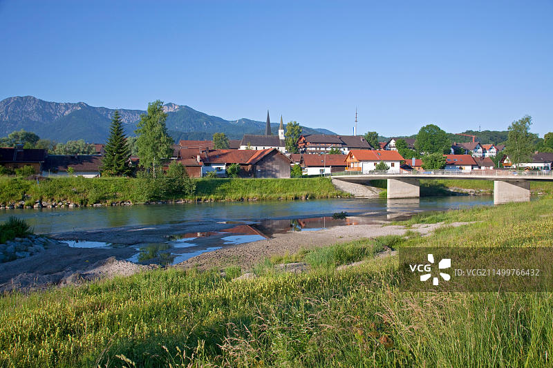 德国巴伐利亚格罗斯威尔洛伊萨赫河风光图片素材