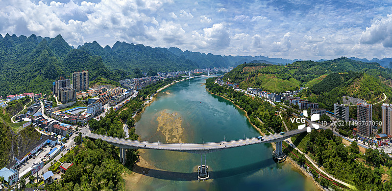 广西河池市天峨县县城风光图片素材