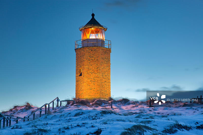 德国叙尔特岛坎彭的灯塔，北弗里西亚群岛图片素材