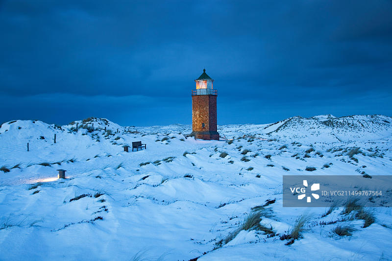 德国叙尔特岛坎彭的灯塔，北弗里西亚群岛图片素材