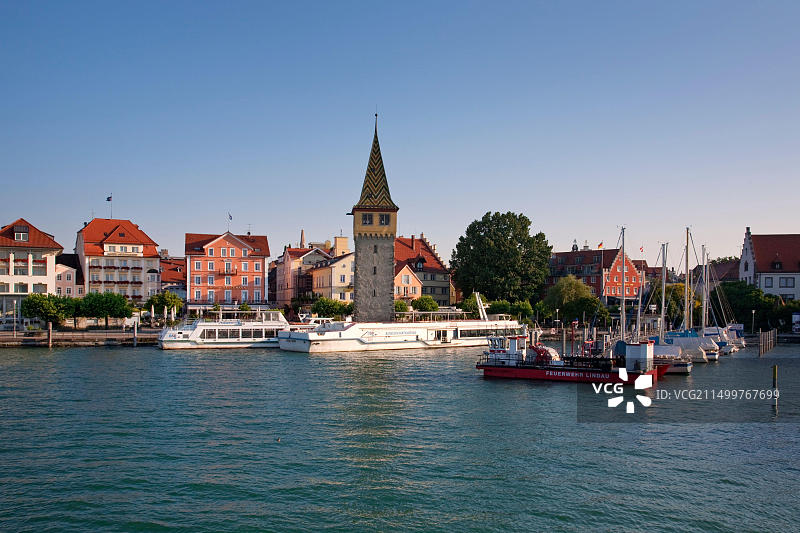 德国巴伐利亚林道芒格塔和康斯坦茨湖风光图片素材