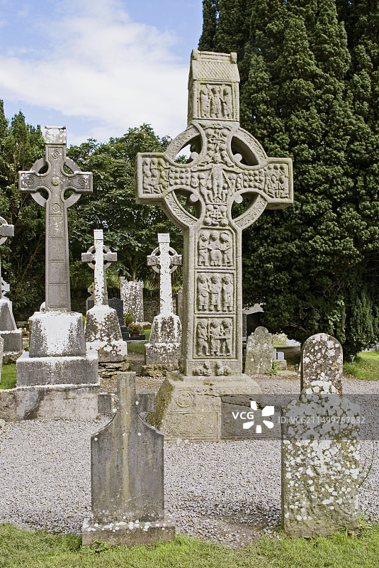 地理/旅行，爱尔兰莫纳斯泰博伊斯，教堂/修道院，5世纪墓地，穆里达赫十字架图片素材