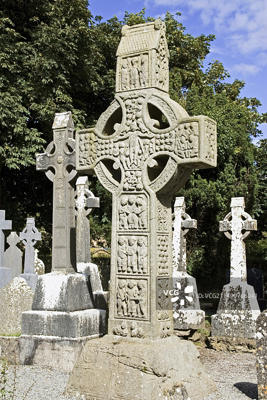 地理/旅行，爱尔兰莫纳斯泰博伊斯，教堂/修道院，5世纪墓地，穆里达赫十字架图片素材