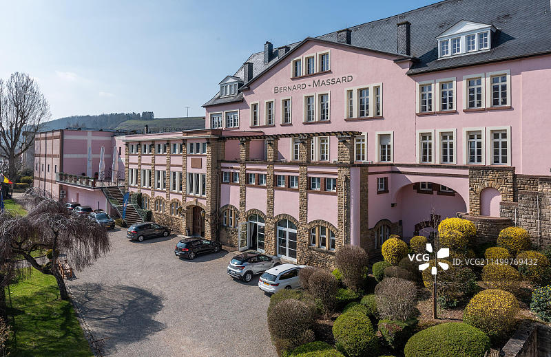 摩泽尔河谷的葡萄酒建筑，伯纳德-马萨德，格雷文马赫，卢森堡图片素材