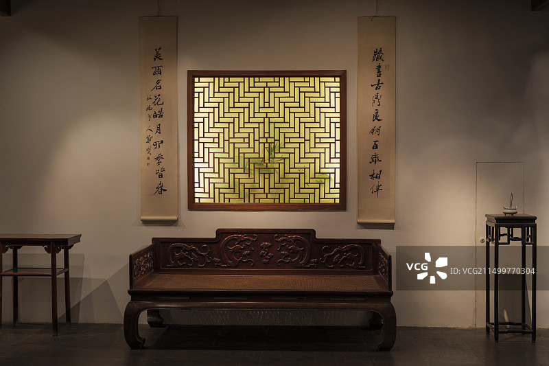 上海博物馆|中国明清家具馆|古代房间布局复原图片素材