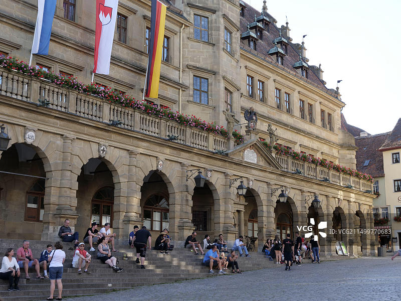 罗滕堡集市广场上的市政厅图片素材