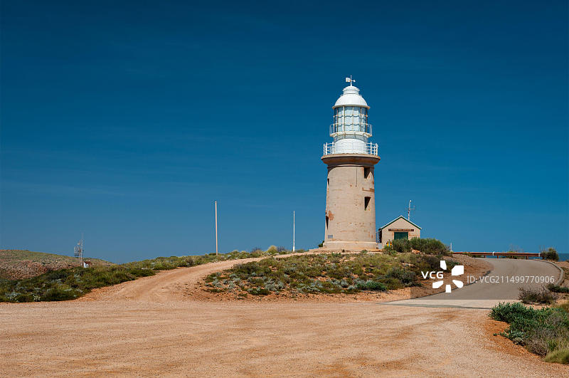 埃克斯茅斯附近珊瑚海岸的弗拉明角灯塔图片素材