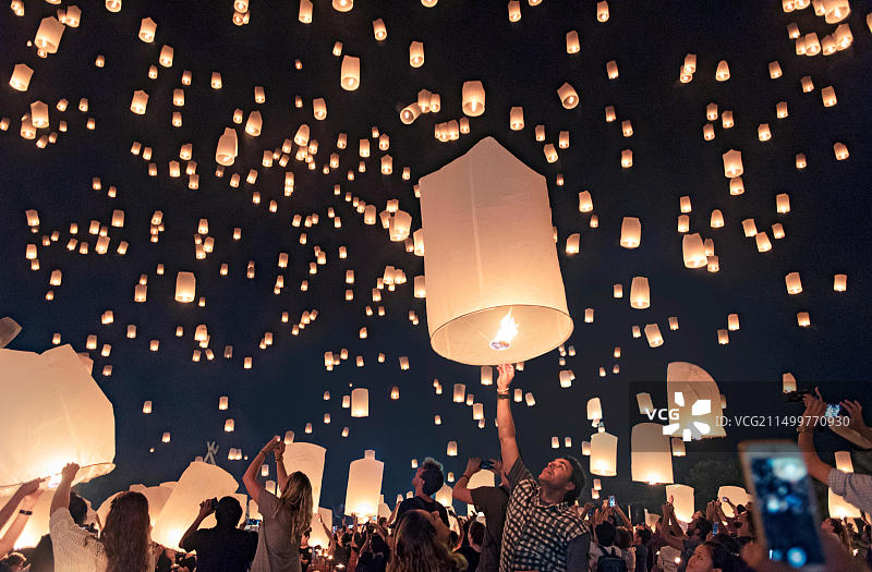 泰国清迈水灯节图片素材