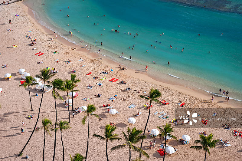 夏威夷瓦胡岛威基基海滩图片素材