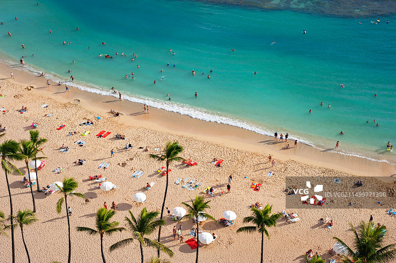 夏威夷瓦胡岛威基基海滩图片素材