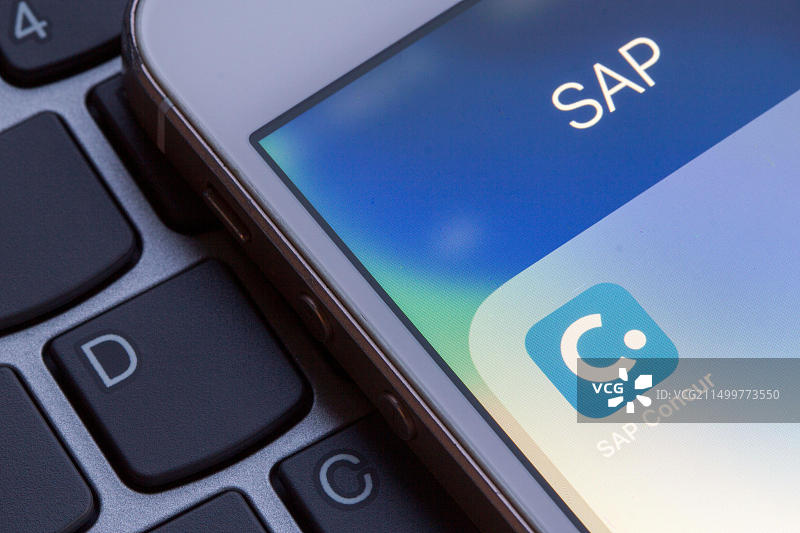 SAP Concur移动应用程序图标特写：SAP Concur是一家美国SaaS公司，为企业提供差旅和费用管理服务图片素材