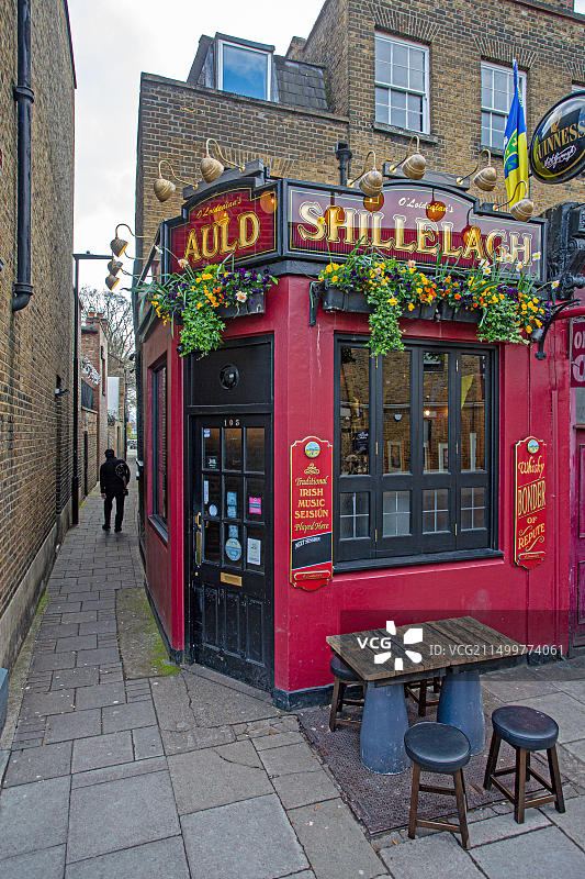英国伦敦斯托克纽ington教堂街的奥德希莱拉赫酒吧图片素材