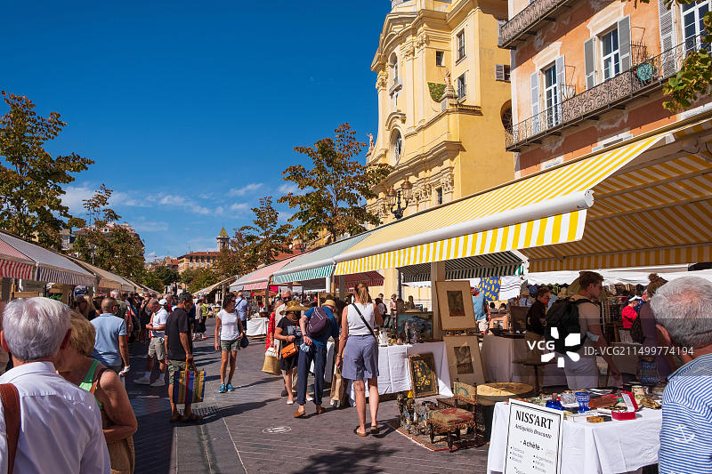 法国尼斯星期一古董市场图片素材