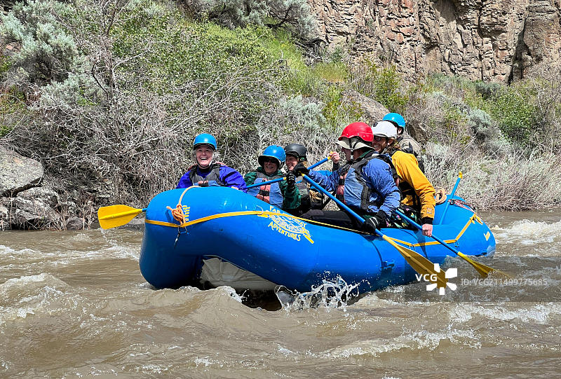 在爱达荷州的布鲁诺河上漂流图片素材