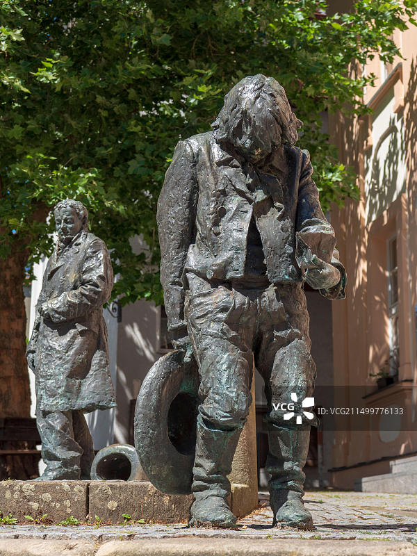 卡斯帕·豪泽纪念碑，安斯巴赫，中弗兰肯，弗兰肯，巴伐利亚，德国图片素材