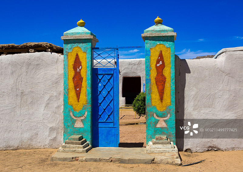 苏丹贡法的传统努比亚建筑门廊图片素材