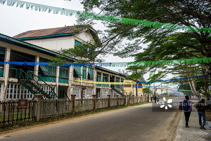 大巴萨姆的旧殖民地房屋，联合国教科文组织世界遗产，科特迪瓦，西非，非洲图片素材