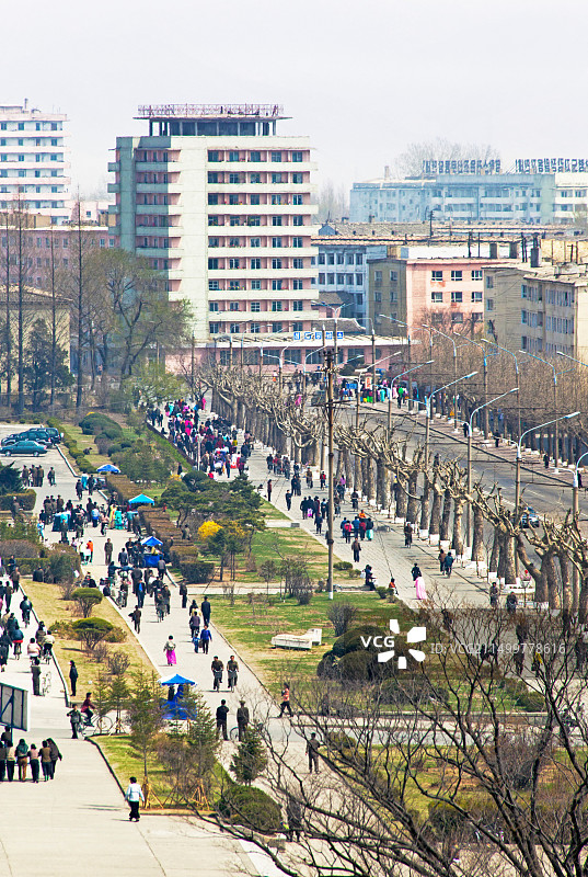朝鲜民主主义人民共和国，朝鲜，咸兴，城市街道图片素材