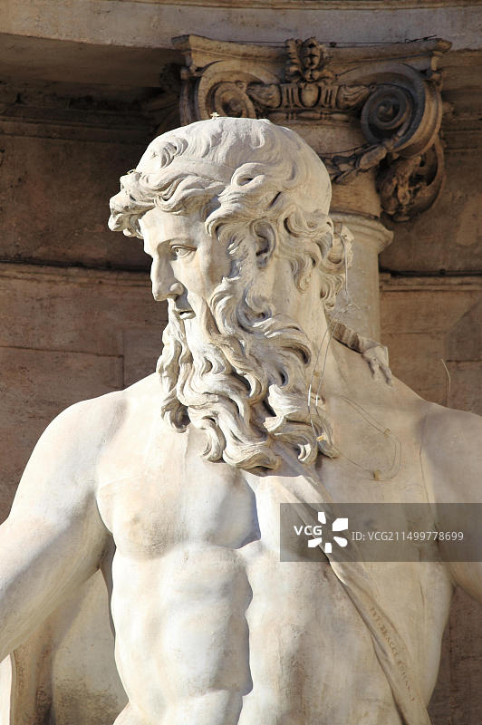 罗马特莱维喷泉中的海洋努斯图片素材