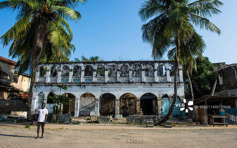大巴萨姆的旧殖民地房屋，联合国教科文组织世界遗产，科特迪瓦，西非，非洲图片素材