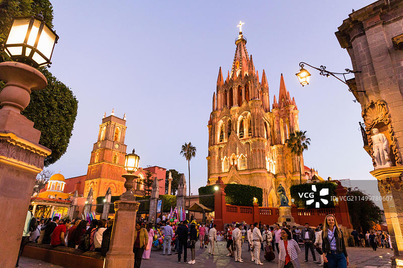 墨西哥瓜纳华托州圣米格尔-德阿连德圣米格尔大教堂图片素材