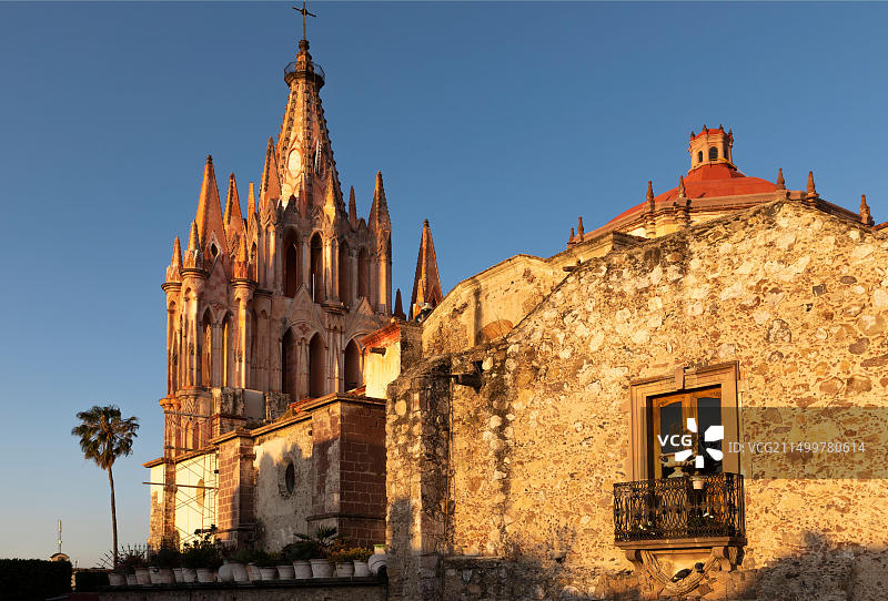 墨西哥瓜纳华托州圣米格尔-德阿连德圣米格尔大教堂图片素材