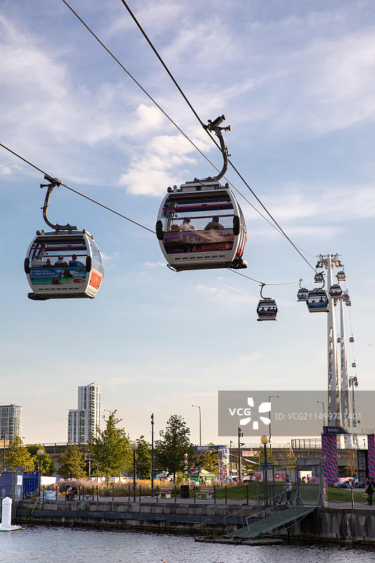 伦敦泰晤士河上的缆车图片素材