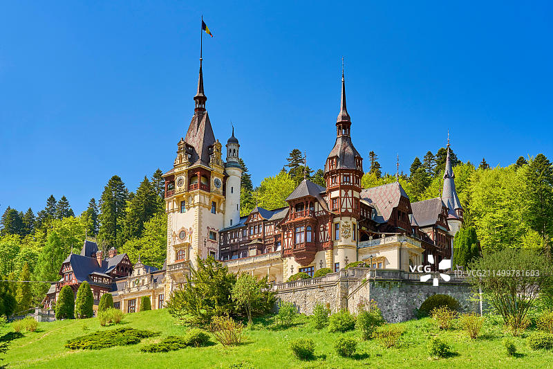 佩莱斯城堡，锡纳亚，特兰西瓦尼亚，罗马尼亚图片素材