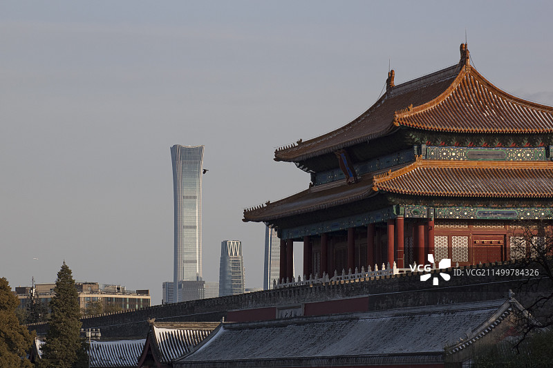 雪后晴天的神武门图片素材