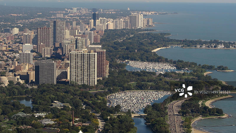 美国芝加哥汉考克大厦观景台航拍图片素材