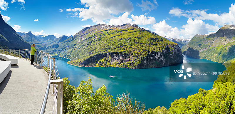 挪威盖朗厄尔峡湾全景图片素材