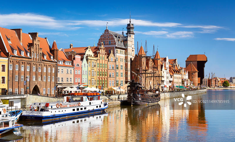 波兰格但斯克老城区莫特拉瓦河畔的起重机门图片素材