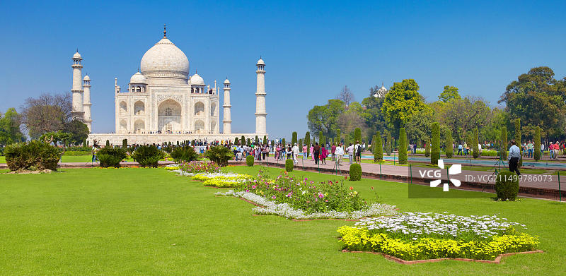 印度北方邦阿格拉泰姬陵莫卧儿花园图片素材