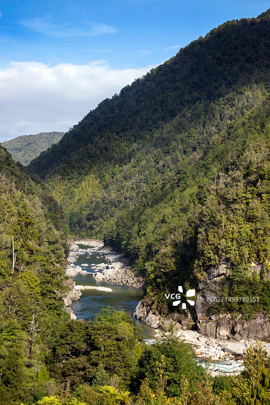 新西兰莱尔至塞登维尔老幽灵路徒步：莫金努伊河标本点小屋附近图片素材