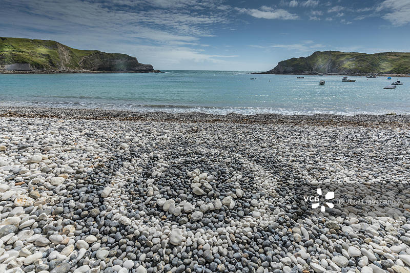 英国侏罗纪海岸的鹅卵石雕塑图片素材
