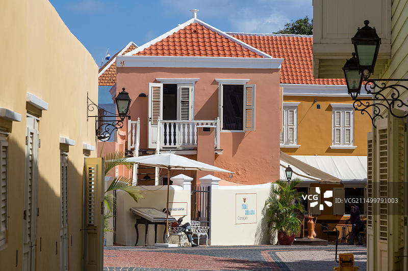 威廉斯塔德，库拉索岛，小安的列斯群岛，库拉胡兰达历史区的一所房子图片素材