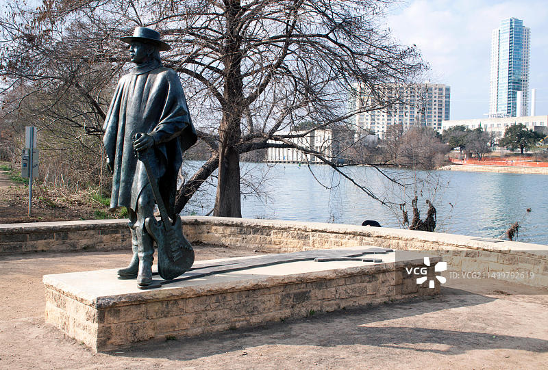 奥斯汀德克萨斯州的史蒂夫·雷·沃恩雕像图片素材