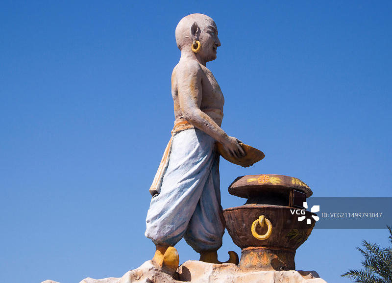 加利福尼亚州因迪奥的灯神雕像图片素材