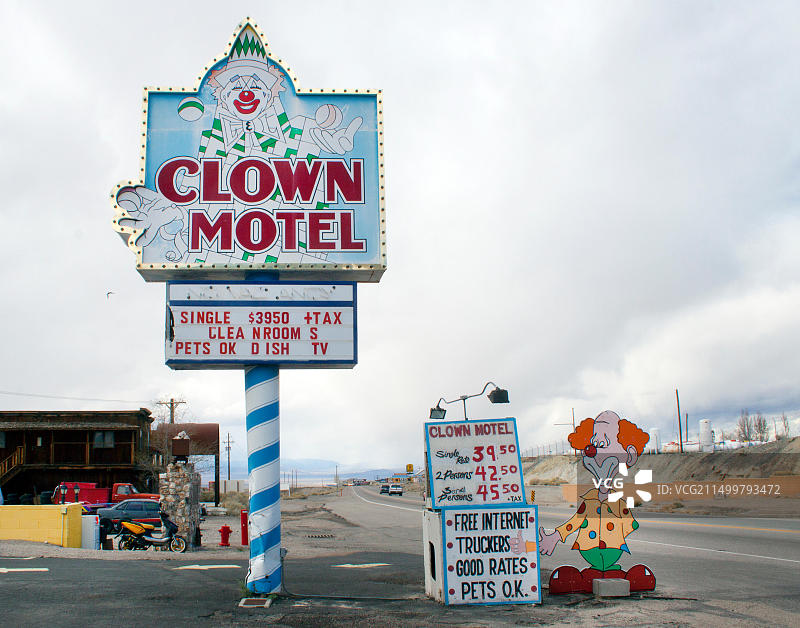 内华达州托诺帕的“小丑”汽车旅馆图片素材