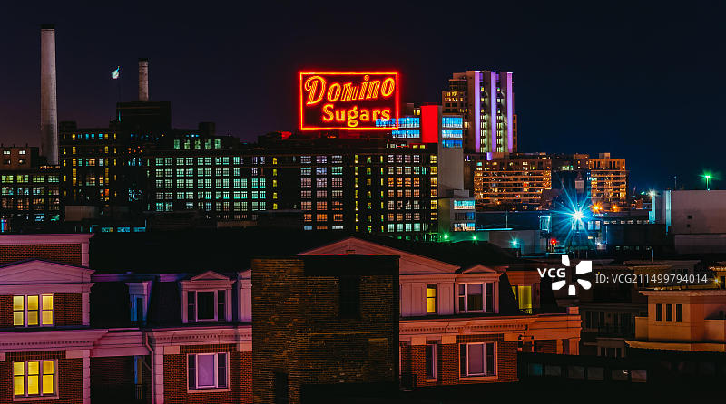 巴尔的摩多米诺糖厂夜景图片素材