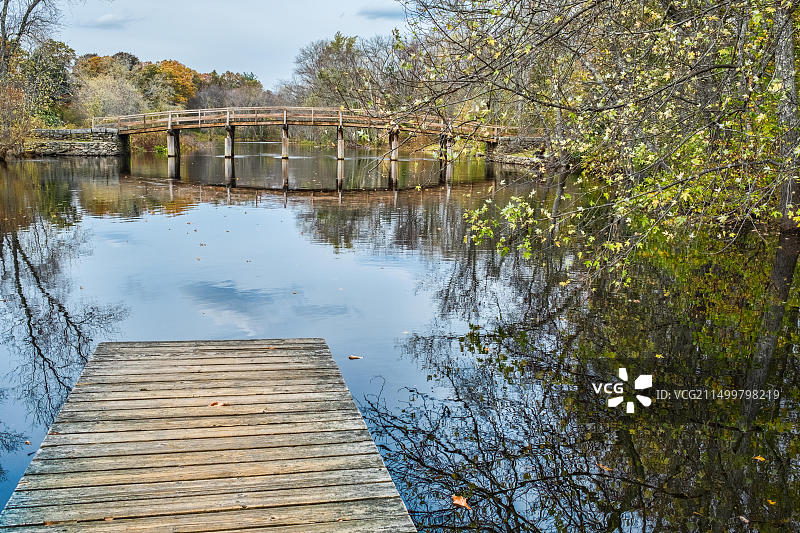 康科德的老北桥，马萨诸塞州图片素材
