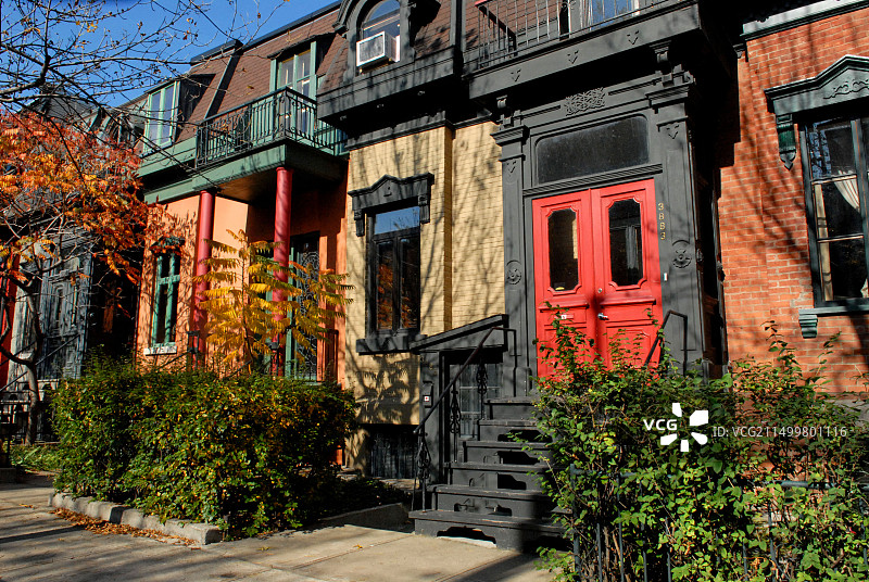 加拿大魁北克省蒙特利尔皇家山高原地区的街景图片素材