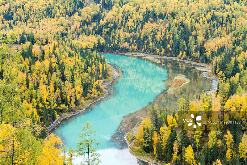 喀纳斯月亮湾图片素材