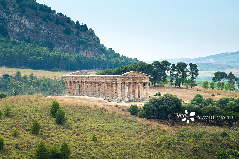意大利西西里岛塞格斯塔多立克石庙的古代遗址图片素材