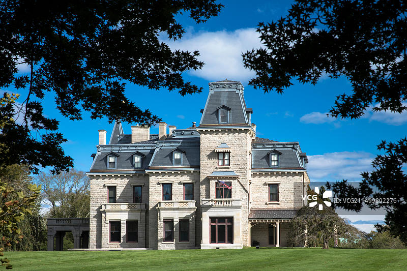 沙托-叙尔-梅尔：1852年建造的纽波特豪宅，位于美国罗德岛图片素材